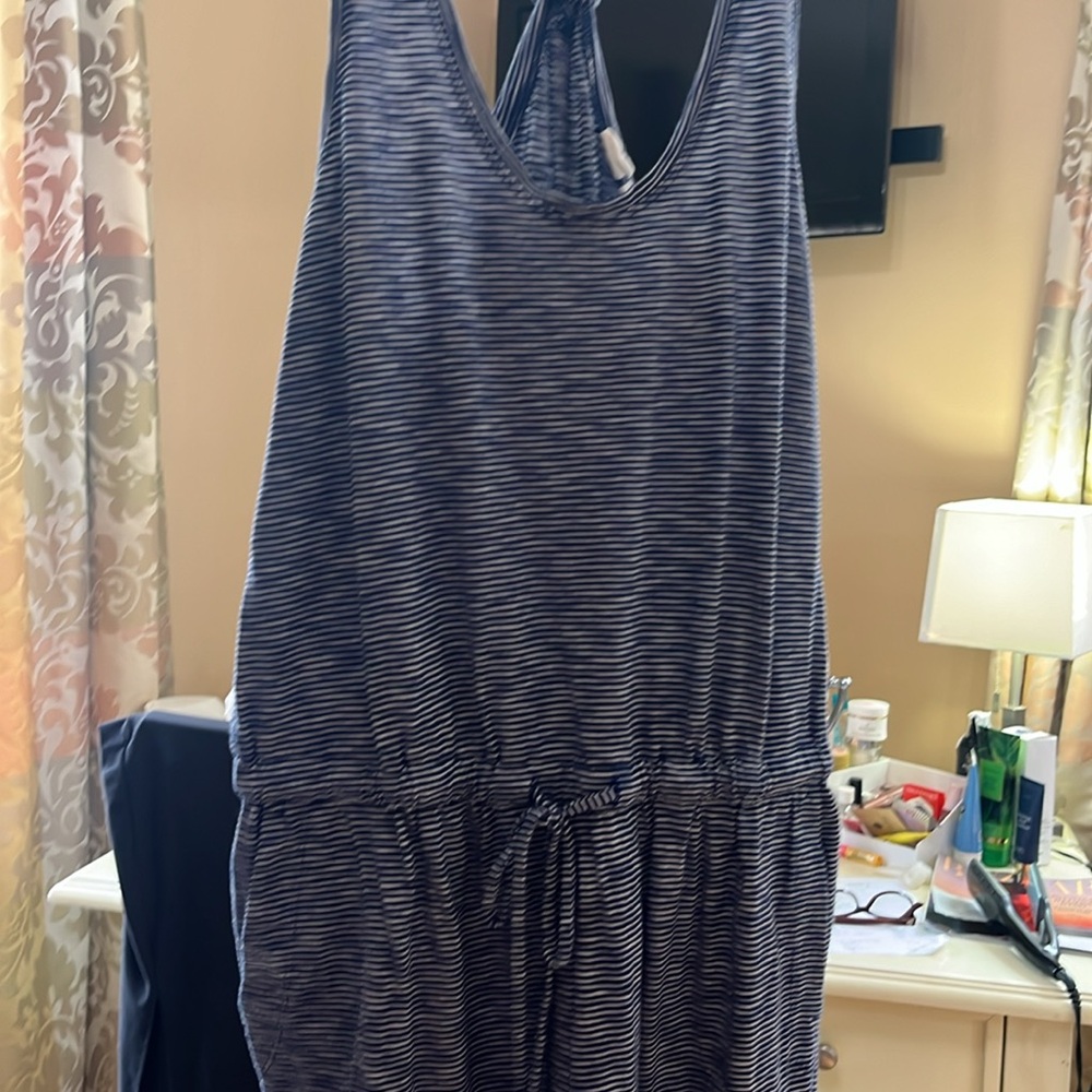 GAP jumpsuit blue and white stripes sz L